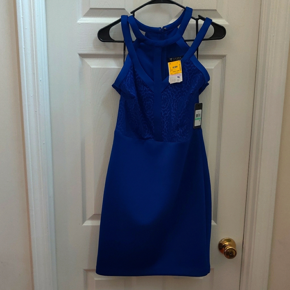 Guess Blue Sleeveless Mini Dress, New with Tags
